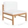 Set de muebles de jardín 6 pzas madera de teca y cojines crema de , Conjuntos de jardín - Ref: Foro24-3087202, Precio: 677,04...