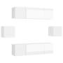 Set de muebles de salón 6 pzas madera ingeniería blanco brillo de , Muebles TV - Ref: Foro24-3079312, Precio: 206,53 €, Descu...
