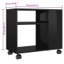 Mesa auxiliar madera contrachapada negro brillante 70x35x55 cm de , Mesas auxiliares - Ref: Foro24-802127, Precio: 45,96 €, D...
