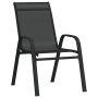 Sillas de jardín apilables 2 unidades textilene negro de , Sillas de jardín - Ref: Foro24-318777, Precio: 82,35 €, Descuento: %