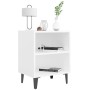 Mesita de noche con patas de metal blanca 40x30x50 cm de , Mesitas de noche - Ref: Foro24-805797, Precio: 34,09 €, Descuento: %