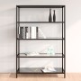 Estantería transparente vidrio templado y negro 100x36x168 cm de , Librerías y estanterías - Ref: Foro24-331638, Precio: 145,...