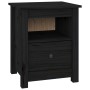 Mesita de noche madera maciza de pino negra 40x35x49 cm de , Mesitas de noche - Ref: Foro24-813717, Precio: 50,51 €, Descuent...