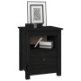 Mesita de noche madera maciza de pino negra 40x35x49 cm de , Mesitas de noche - Ref: Foro24-813717, Precio: 50,51 €, Descuent...
