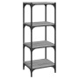 Estantería contrachapada y acero gris Sonoma 40x33x100 cm de , Librerías y estanterías - Ref: Foro24-819315, Precio: 57,26 €,...