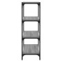 Estantería contrachapada y acero gris Sonoma 40x33x100 cm de , Librerías y estanterías - Ref: Foro24-819315, Precio: 57,26 €,...