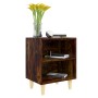 Mesita de noche patas madera maciza roble ahumado 40x30x50 cm de , Mesitas de noche - Ref: Foro24-813098, Precio: 30,27 €, De...