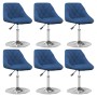 Silla de comedor giratoria 6 uds terciopelo azul de , Sillas de comedor - Ref: Foro24-3088773, Precio: 352,47 €, Descuento: %