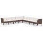 Set muebles de jardín 9 piezas y cojines ratán sintético marrón de , Conjuntos de jardín - Ref: Foro24-3094463, Precio: 783,3...