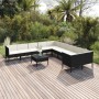 Set de muebles de jardín 11 pzas cojines ratán sintético negro de , Conjuntos de jardín - Ref: Foro24-3094496, Precio: 993,48...