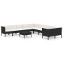 Set de muebles de jardín 11 pzas cojines ratán sintético negro de , Conjuntos de jardín - Ref: Foro24-3094496, Precio: 993,48...