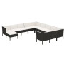 Set de muebles de jardín 12 pzas cojines ratán sintético negro de , Conjuntos de jardín - Ref: Foro24-3094524, Precio: 1,00 €...