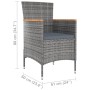 Set de comedor de jardín 9 pzas y cojines ratán sintético gris de , Conjuntos de jardín - Ref: Foro24-3094939, Precio: 864,01...