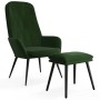 Sillón de relax con taburete terciopelo verde oscuro de , Sillones - Ref: Foro24-3097621, Precio: 123,36 €, Descuento: %