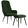 Sillón de relax con taburete terciopelo verde oscuro de , Sillones - Ref: Foro24-3097621, Precio: 123,36 €, Descuento: %