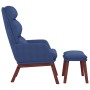 Sillón de relax con reposapiés tela azul de , Sillones - Ref: Foro24-3097567, Precio: 148,38 €, Descuento: %