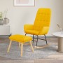 Sillón mecedora con taburete tela amarillo mostaza de , Mecedoras - Ref: Foro24-3097711, Precio: 157,17 €, Descuento: %