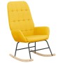 Sillón mecedora con taburete tela amarillo mostaza de , Mecedoras - Ref: Foro24-3097711, Precio: 157,17 €, Descuento: %