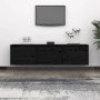Muebles para TV 3 piezas madera maciza de pino negro de , Muebles TV - Ref: Foro24-3100128, Precio: 117,87 €, Descuento: %