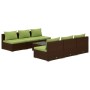 Set muebles de jardín 7 piezas y cojines ratán sintético marrón de , Conjuntos de jardín - Ref: Foro24-3101460, Precio: 679,4...