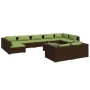 Set muebles de jardín 10 pzas y cojines ratán sintético marrón de , Conjuntos de jardín - Ref: Foro24-3102068, Precio: 1,00 €...