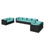 Set de muebles de jardín 8 pzas y cojines ratán sintético negro de , Conjuntos de jardín - Ref: Foro24-3102281, Precio: 991,1...