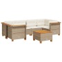 Set sofás de jardín 7 piezas y cojines ratán sintético beige en Conjuntos de jardín | Comprar online en Foru.es