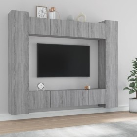 Set de muebles para TV 8 pzas madera contrachapada gris Sonoma de , Muebles TV - Ref: Foro24-3114236, Precio: 346,68 €, Descu...