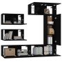 Set de muebles para TV 6 piezas madera contrachapada negro de , Muebles TV - Ref: Foro24-3114551, Precio: 260,28 €, Descuento: %