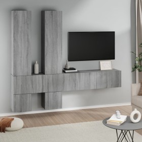 Mueble de pared para TV madera contrachapada gris sonoma de , Muebles TV - Ref: Foro24-3114572, Precio: 212,55 €, Descuento: %