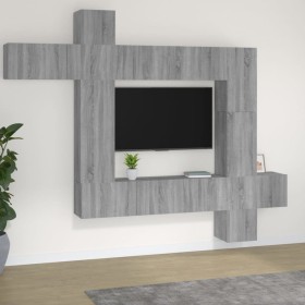 Set de muebles para TV 9 pzas madera contrachapada gris Sonoma de , Muebles TV - Ref: Foro24-3114660, Precio: 361,77 €, Descu...