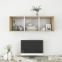 Mueble TV pared madera contrachapada blanco roble 37x37x107 cm de vidaXL, Muebles TV - Ref: Foro24-805485, Precio: 53,30 €, D...