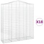 Cestas de gaviones 18 uds forma de arco hierro 200x50x220/240cm de , Maceteros y jardineras - Ref: Foro24-3145780, Precio: 2,...