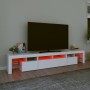 Mueble de TV con luces LED blanco 230x36,5x40 cm de , Muebles TV - Ref: Foro24-3152786, Precio: 163,79 €, Descuento: %