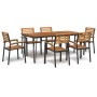 Juego de comedor de jardín 7 pzas madera maciza acacia y metal de , Conjuntos de jardín - Ref: Foro24-3155419, Precio: 729,50...