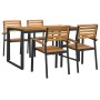 Juego de comedor de jardín 5 pzas madera maciza acacia y metal de , Conjuntos de jardín - Ref: Foro24-3155406, Precio: 579,32...