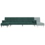 Sofá cama en forma de L terciopelo verde oscuro 271x140x70 cm de , Sofás - Ref: Foro24-3157223, Precio: 484,54 €, Descuento: %
