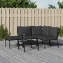 Set de muebles de jardín 5 piezas acero con cojines gris de , Conjuntos de jardín - Ref: Foro24-3187954, Precio: 483,65 €, De...