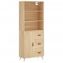 Aparador alto madera contrachapada color roble 69,5x34x180 cm de , Aparadores - Ref: Foro24-3189416, Precio: 148,07 €, Descue...