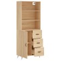 Aparador alto madera contrachapada color roble 69,5x34x180 cm de , Aparadores - Ref: Foro24-3189416, Precio: 148,07 €, Descue...