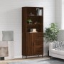 Aparador alto madera contrachapada marrón roble 69,5x34x180 cm de , Aparadores - Ref: Foro24-3189468, Precio: 164,08 €, Descu...