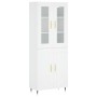 Aparador alto madera contrachapada blanco 69,5x34x180 cm de , Aparadores - Ref: Foro24-3198321, Precio: 168,11 €, Descuento: %