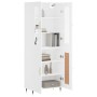 Aparador alto madera contrachapada blanco 69,5x34x180 cm de , Aparadores - Ref: Foro24-3198321, Precio: 168,11 €, Descuento: %