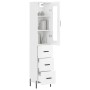 Aparador alto madera contrachapada blanco brillo 34,5x34x180 cm de , Aparadores - Ref: Foro24-3199243, Precio: 136,44 €, Desc...
