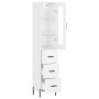 Aparador alto madera contrachapada blanco brillo 34,5x34x180 cm de , Aparadores - Ref: Foro24-3199243, Precio: 136,44 €, Desc...