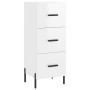 Aparador alto madera contrachapada blanco brillo 34,5x34x180 cm de , Aparadores - Ref: Foro24-3199243, Precio: 136,44 €, Desc...