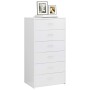 Aparador con 6 cajones contrachapada blanco brillo 50x34x96 cm de , Aparadores - Ref: Foro24-800672, Precio: 143,84 €, Descue...