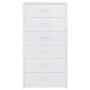 Aparador con 6 cajones contrachapada blanco brillo 50x34x96 cm de , Aparadores - Ref: Foro24-800672, Precio: 143,84 €, Descue...