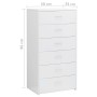 Aparador con 6 cajones contrachapada blanco brillo 50x34x96 cm de , Aparadores - Ref: Foro24-800672, Precio: 143,84 €, Descue...