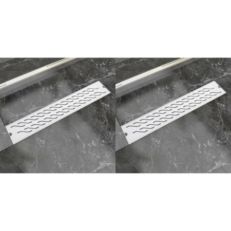 Desagüe ducha lineal 2 pzs curvas 630x140 mm acero inoxidable de , Desagües - Ref: Foro24-275960, Precio: 81,24 €, Descuento: %
